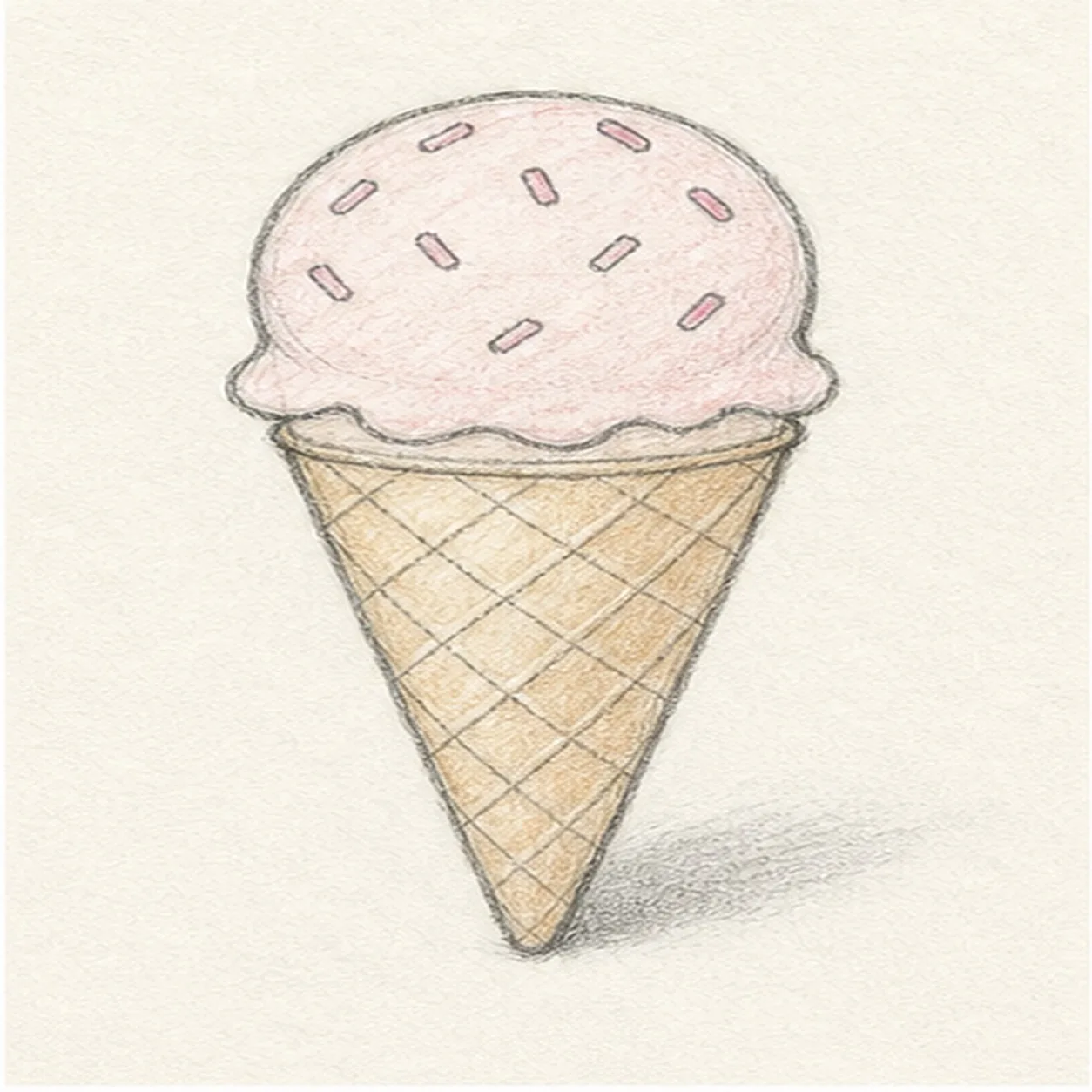 Tint the cone and scoop stage for how to draw a waffle ice cream cone