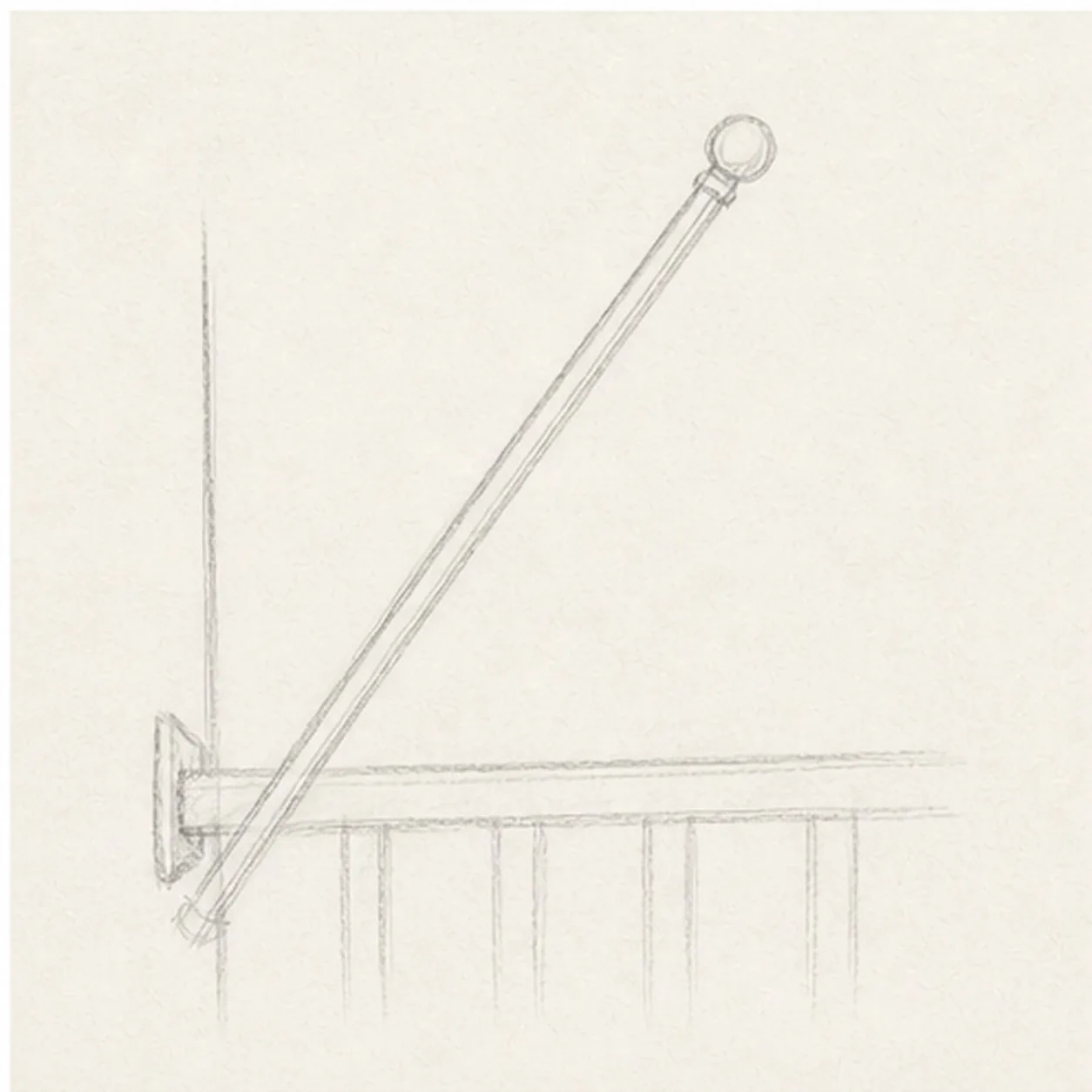 Place the pole stage for how to draw a porch flag