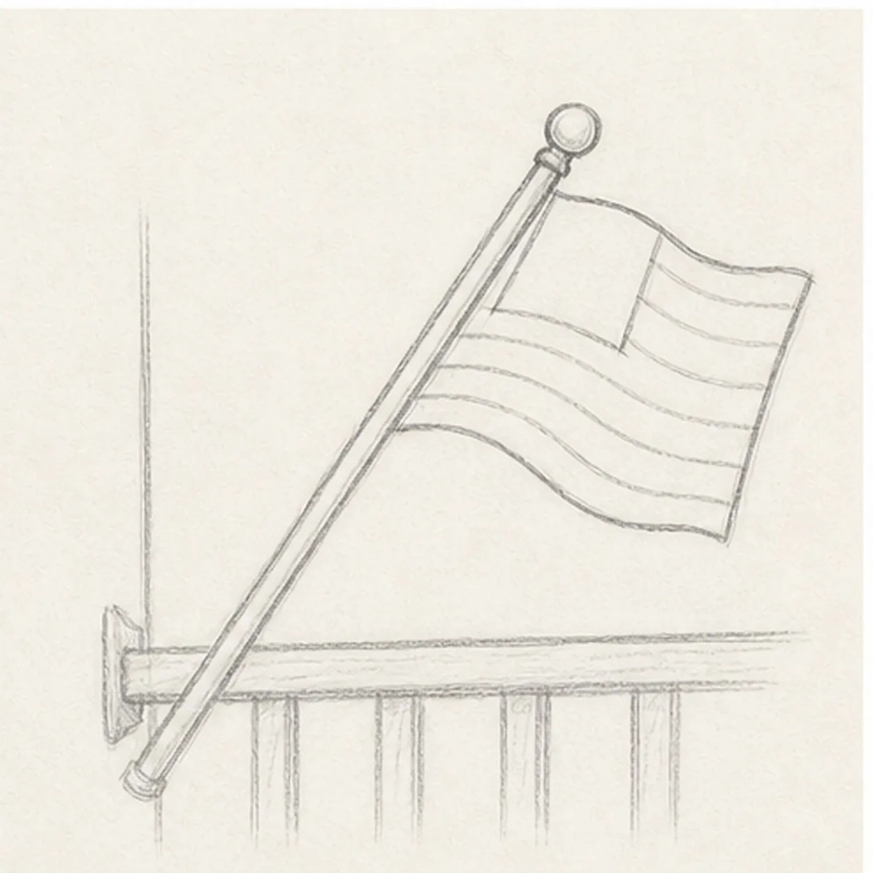 Divide the flag stage for how to draw a porch flag