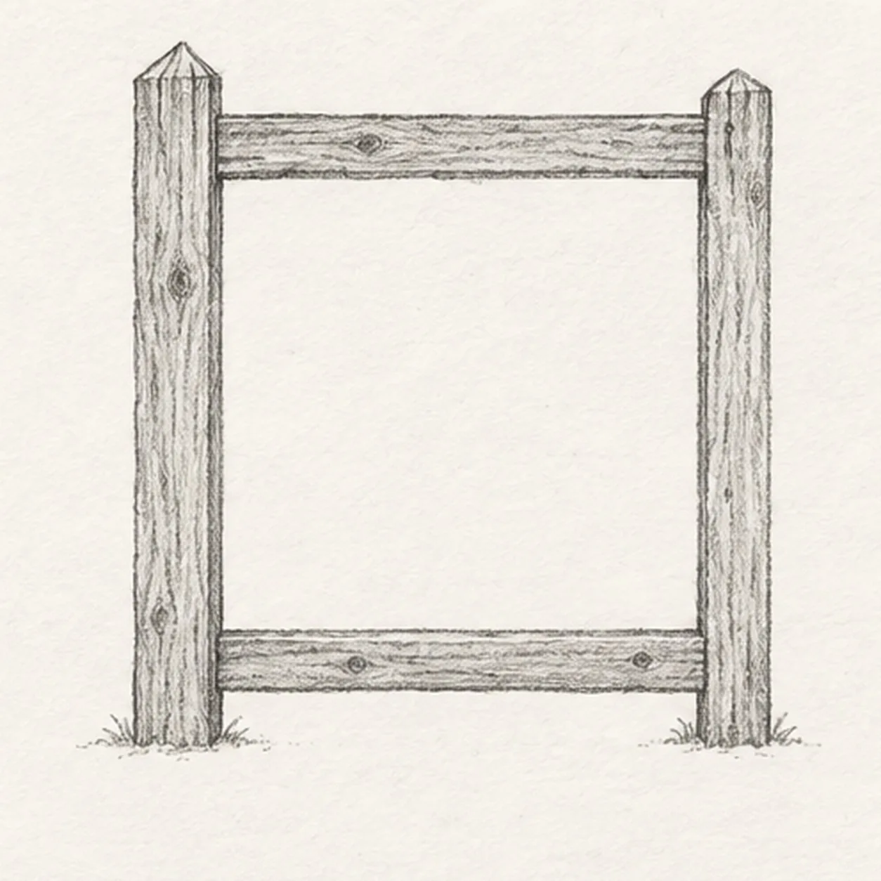 Close the frame stage for how to draw a weathered wooden garden gate