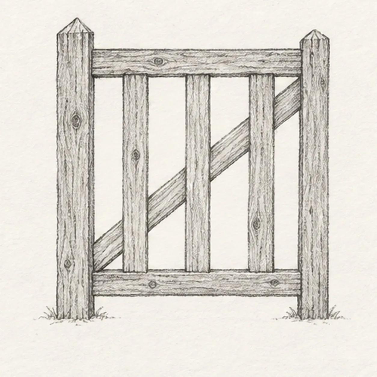 Build the gate boards stage for how to draw a weathered wooden garden gate