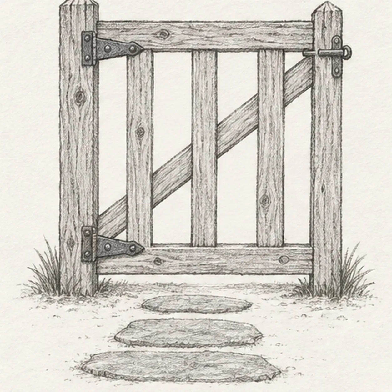 Ground the gate stage for how to draw a weathered wooden garden gate