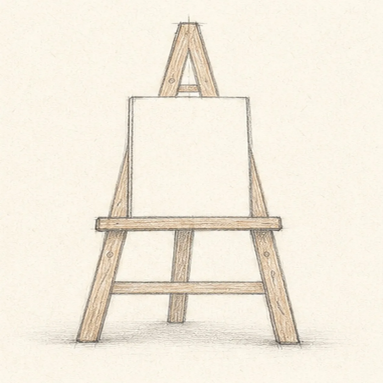Shade the timber stage for how to draw an artist easel