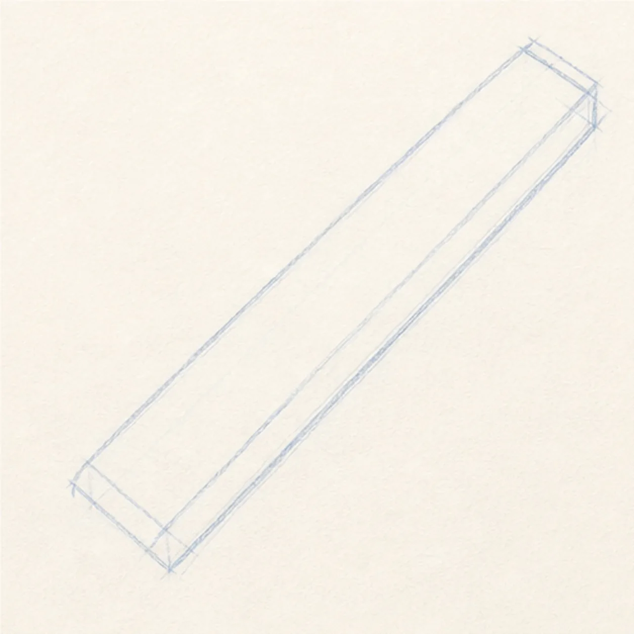 Lay in the long guide stage for how to draw a clothespin