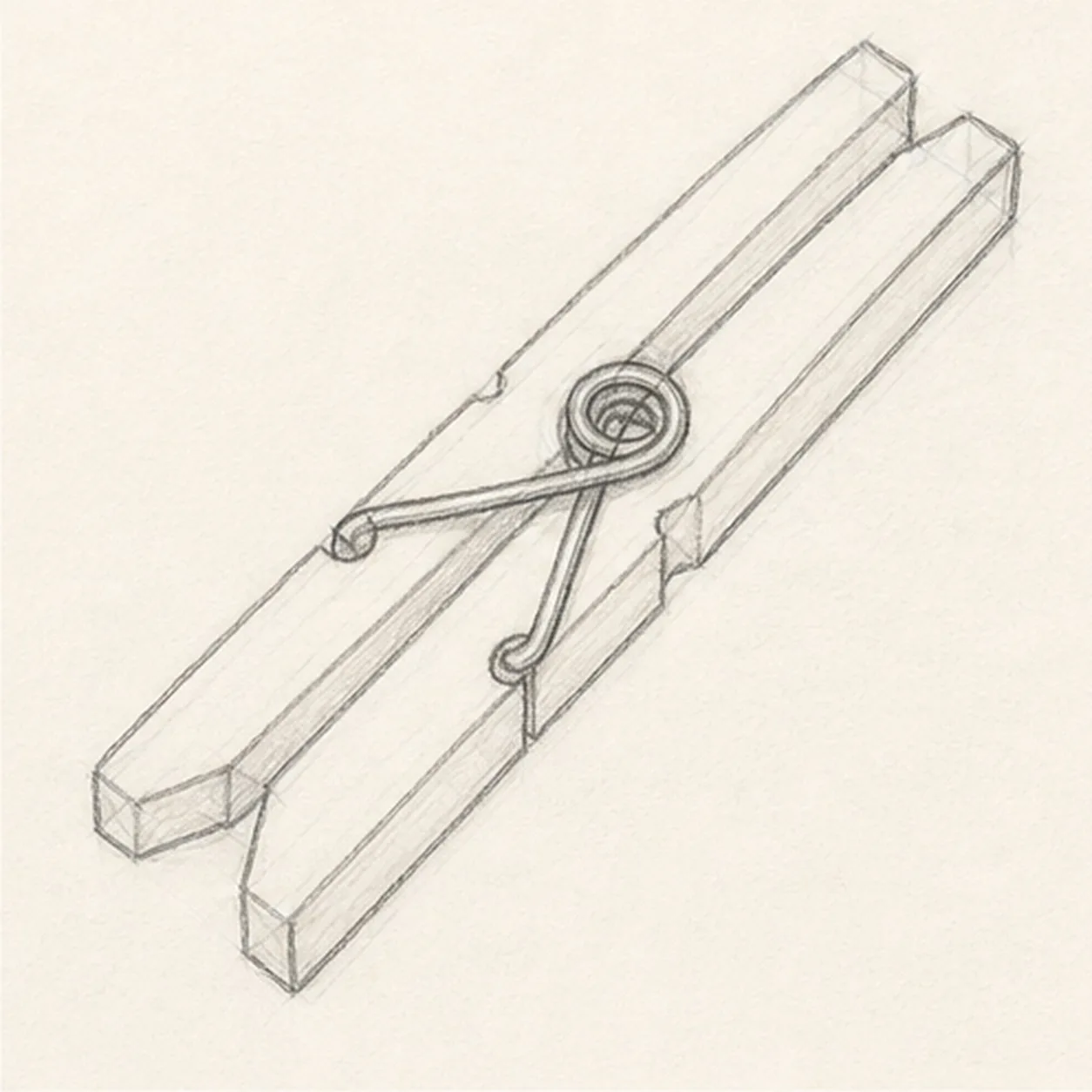Carve the notches stage for how to draw a clothespin