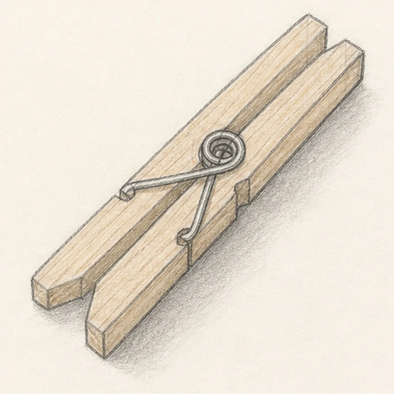Add grain and tone stage for how to draw a clothespin