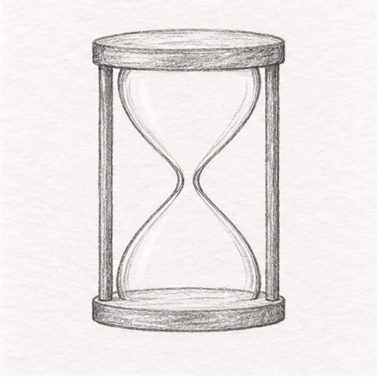 Join the wooden uprights stage for how to draw a wooden hourglass with sand