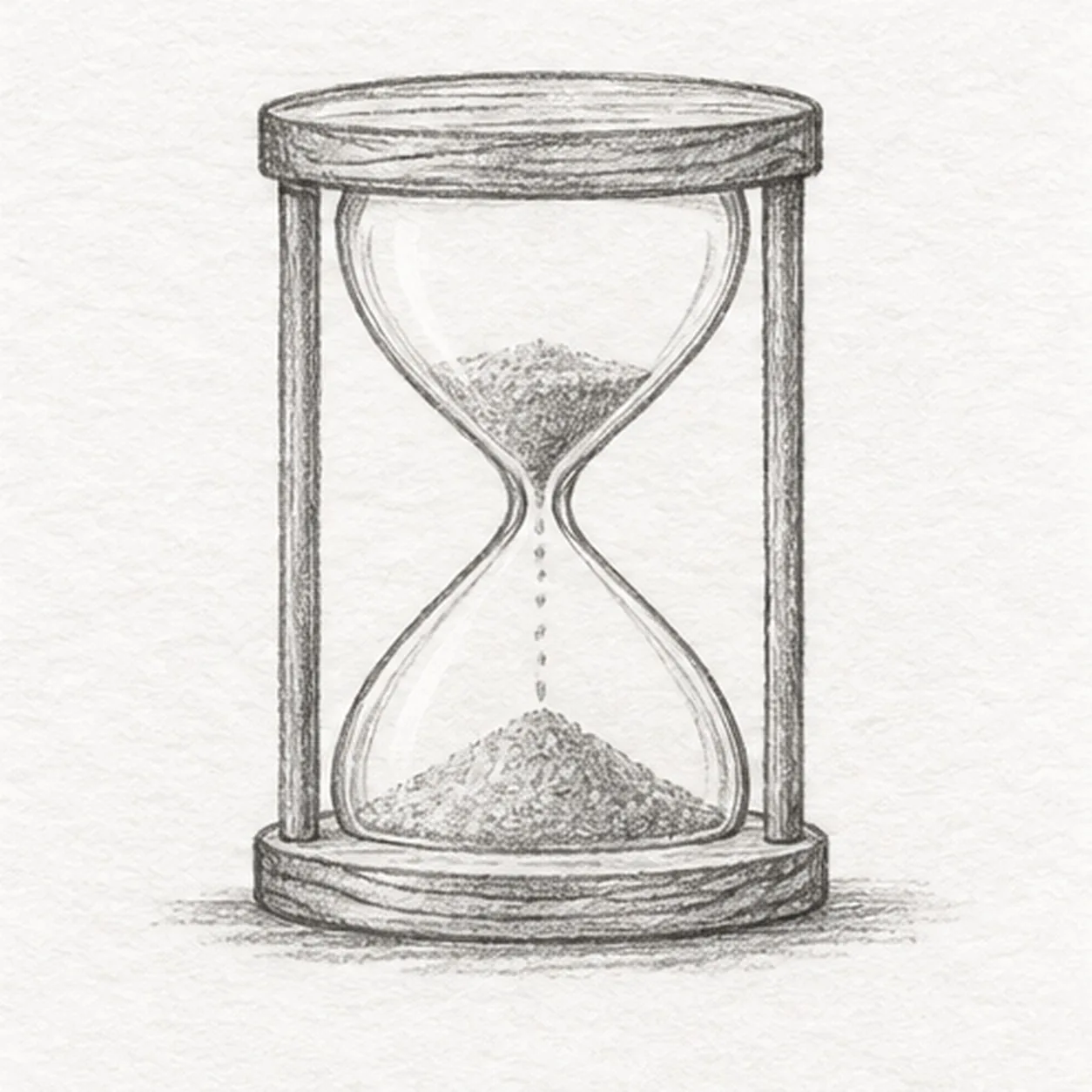Add quiet wood grain stage for how to draw a wooden hourglass with sand