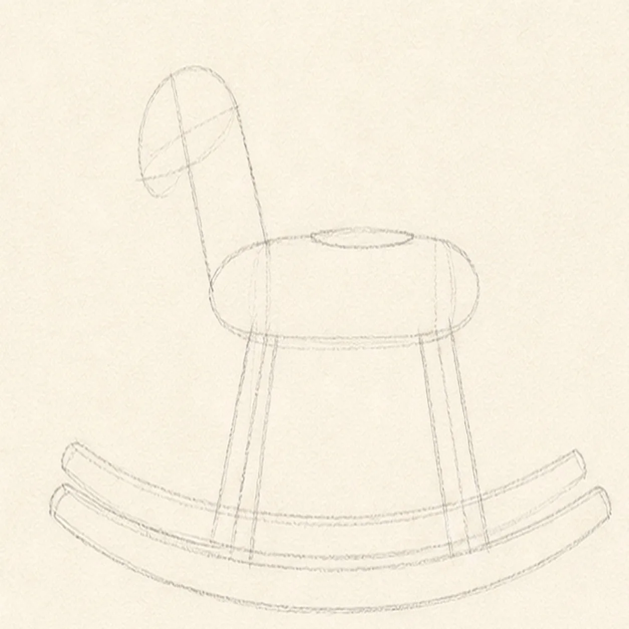Set the horse and rockers stage for how to draw a rocking horse
