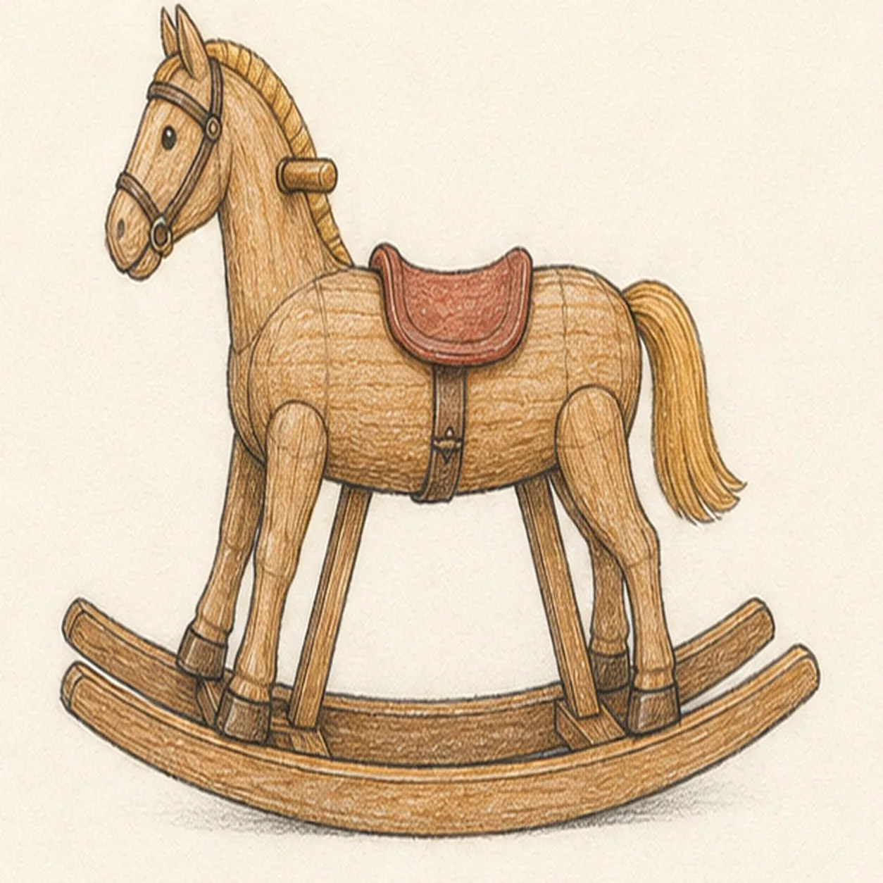 Layer the toy colors stage for how to draw a rocking horse